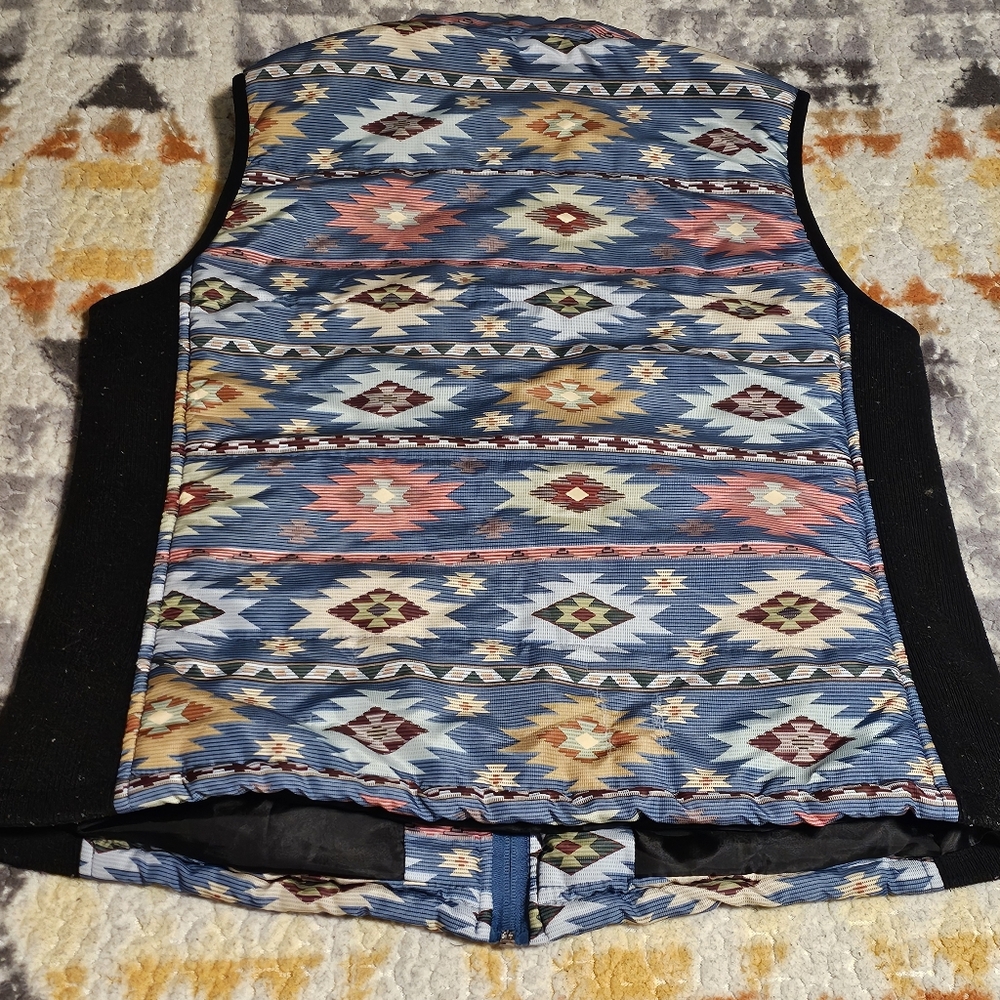 Great Northwest Indigo Aztec Tribal Design Vest Size XL - Picture 4 of 6